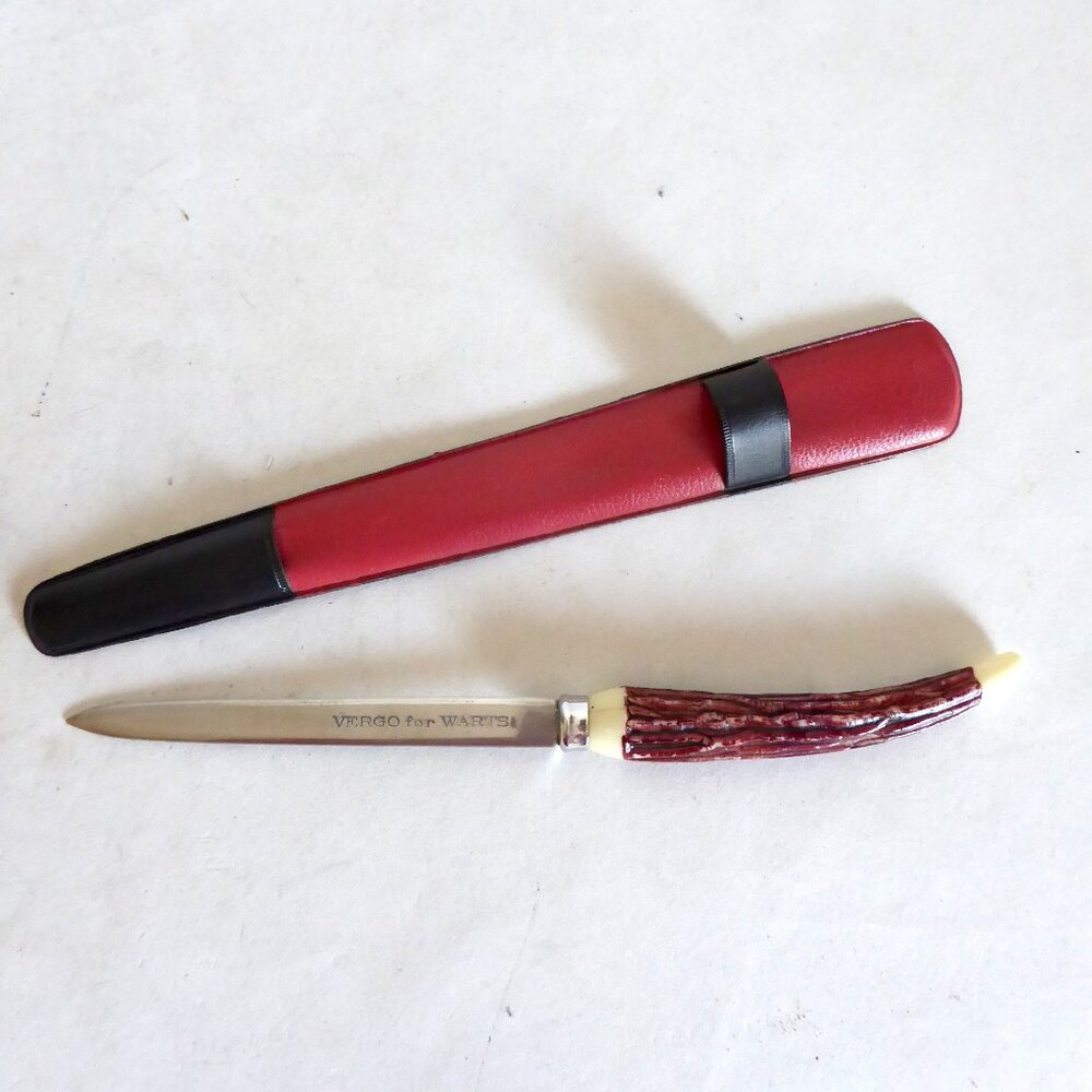 VINTAGE 9” PHARMACEUTICAL MEDICAL LETTER OPENER ADVERTISING VERGO FOR WARTS